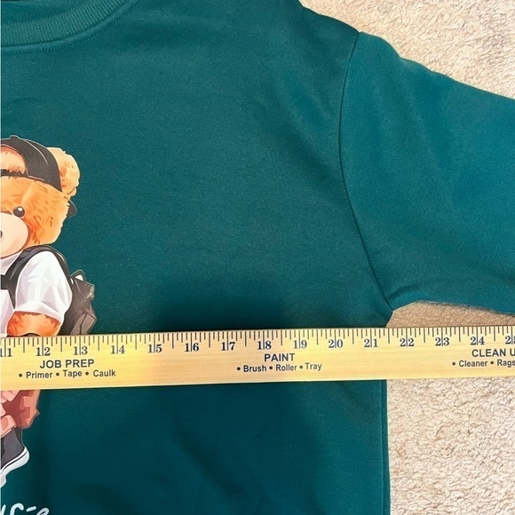 Bear & Selfie Cartoon Print Sweatshirt, Casual Long Sleeve Crew Neck Sweatshirt - Picture 9 of 10